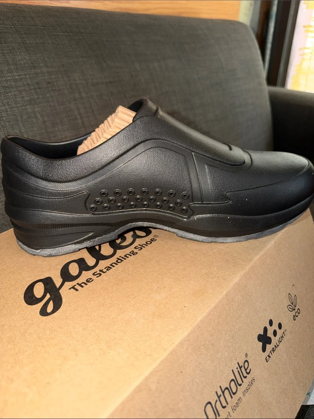 Gales The standing shoe Men's/Womens Black Slip-On Work Clogs